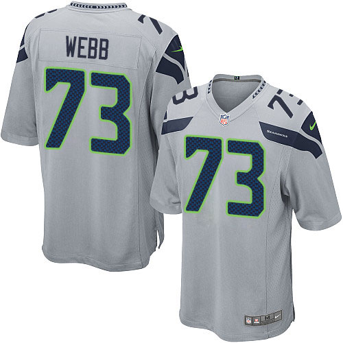 Men's Game J'Marcus Webb Nike Jersey Grey Alternate - #73 NFL Seattle Seahawks